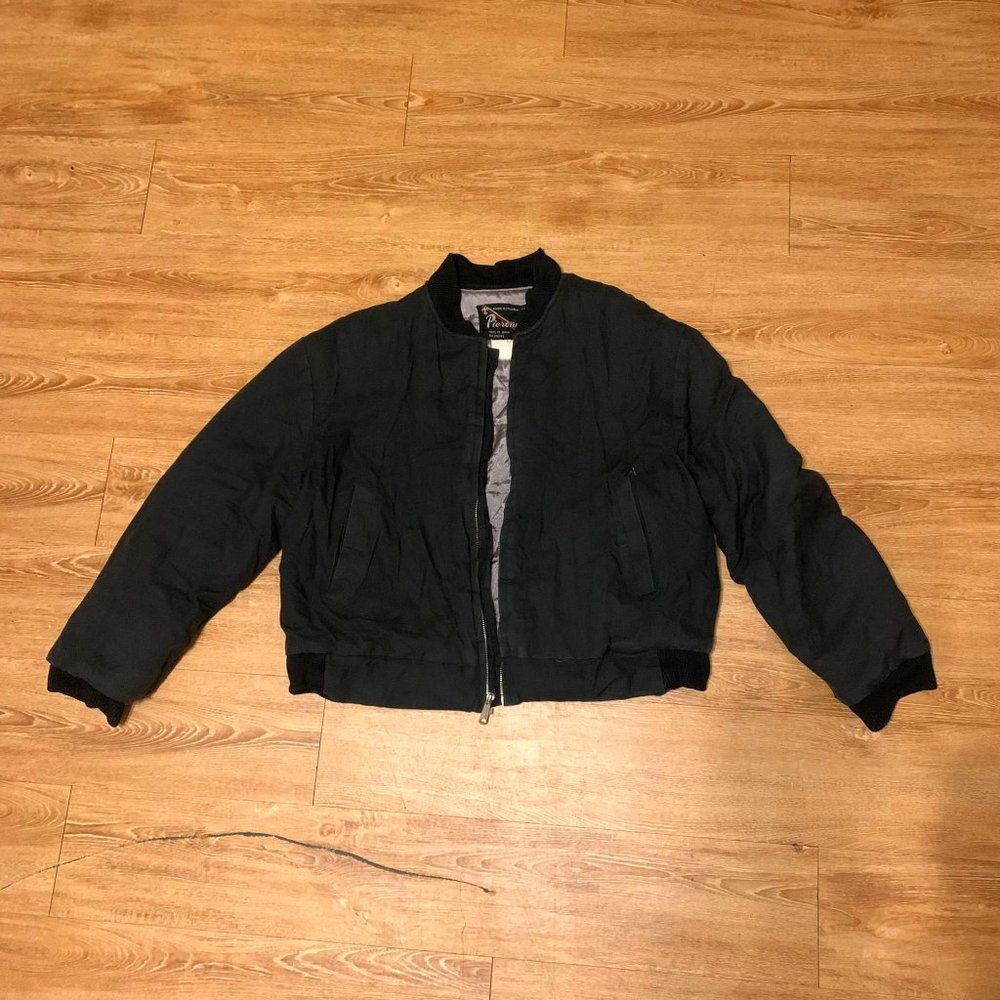 Pierone Bomber Jacket Size Large Vintage Black